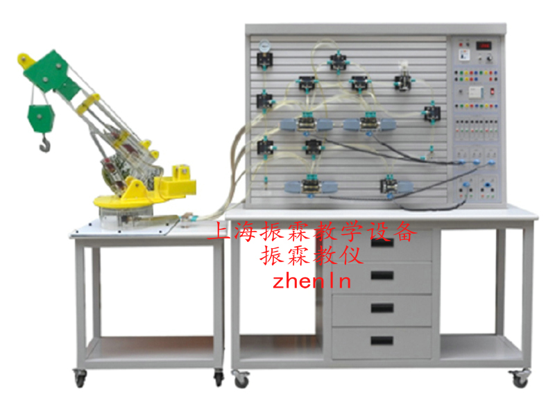 工程液壓實訓(xùn)設(shè)備  /  透明起重機液壓系統(tǒng)與PLC控制實訓(xùn)裝置_上海振霖教學(xué)設(shè)備有限公司